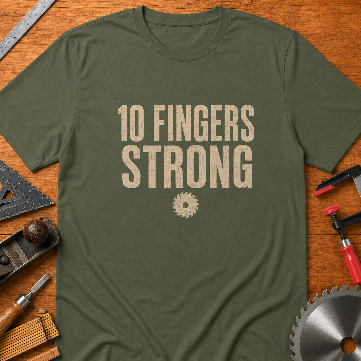 10 Fingers Strong Woodworking T-Shirt