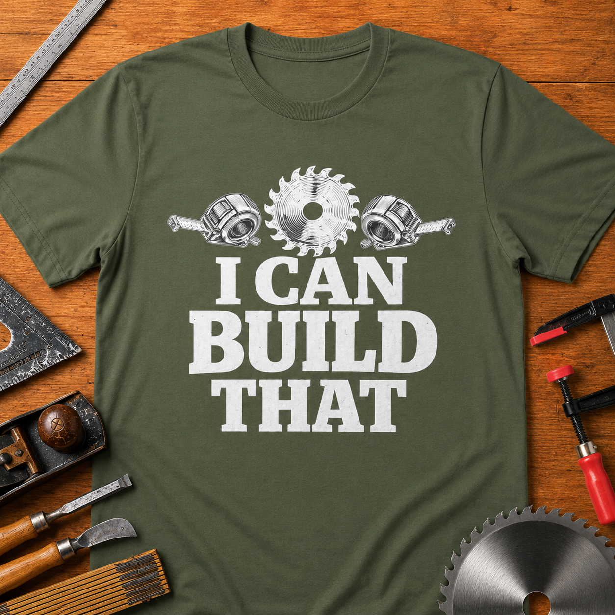 I Can Build That T-Shirt — Funny Woodworking Tee