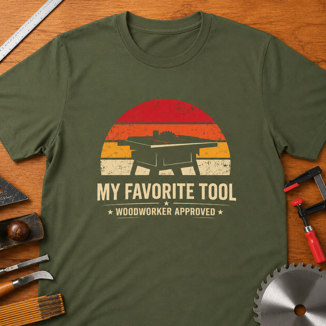 Table Saw Woodworker T-Shirt — "My Favorite Tool"