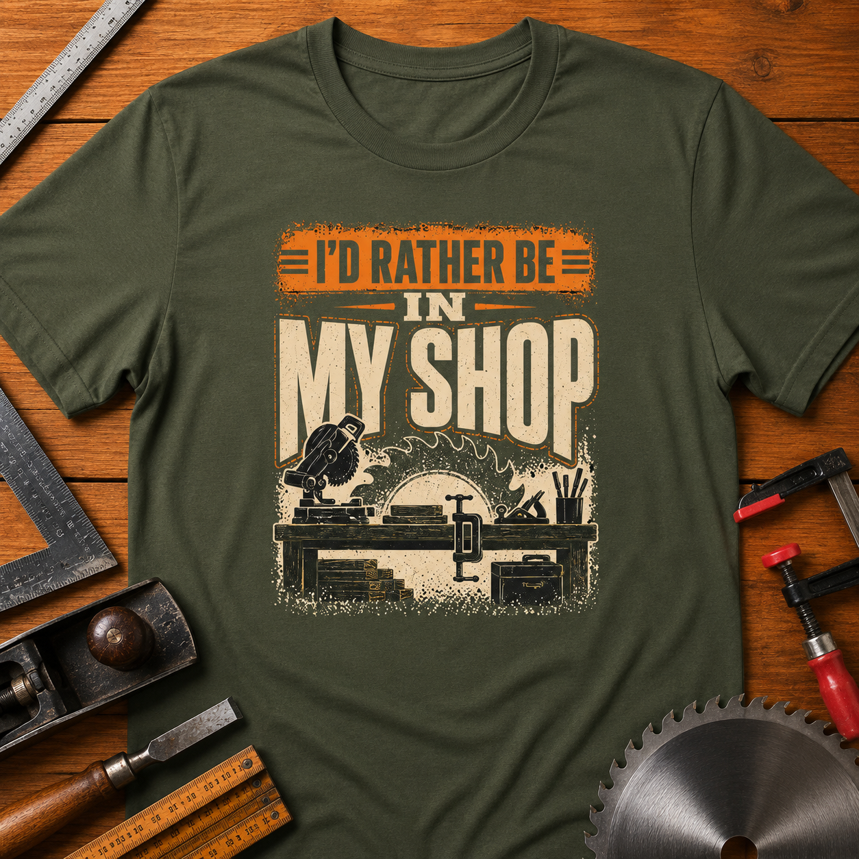 I'd Rather Be In My Shop Woodworking T-Shirt