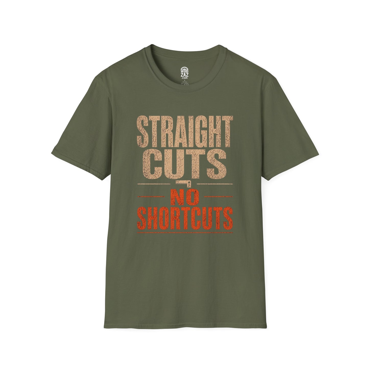 Straight Cuts, No Shortcuts Woodworking T-Shirt