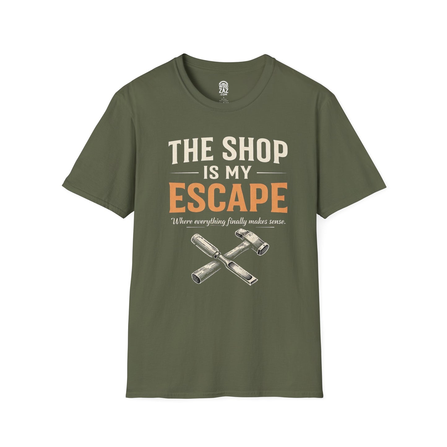 The Shop Is My Escape Woodworking T-Shirt