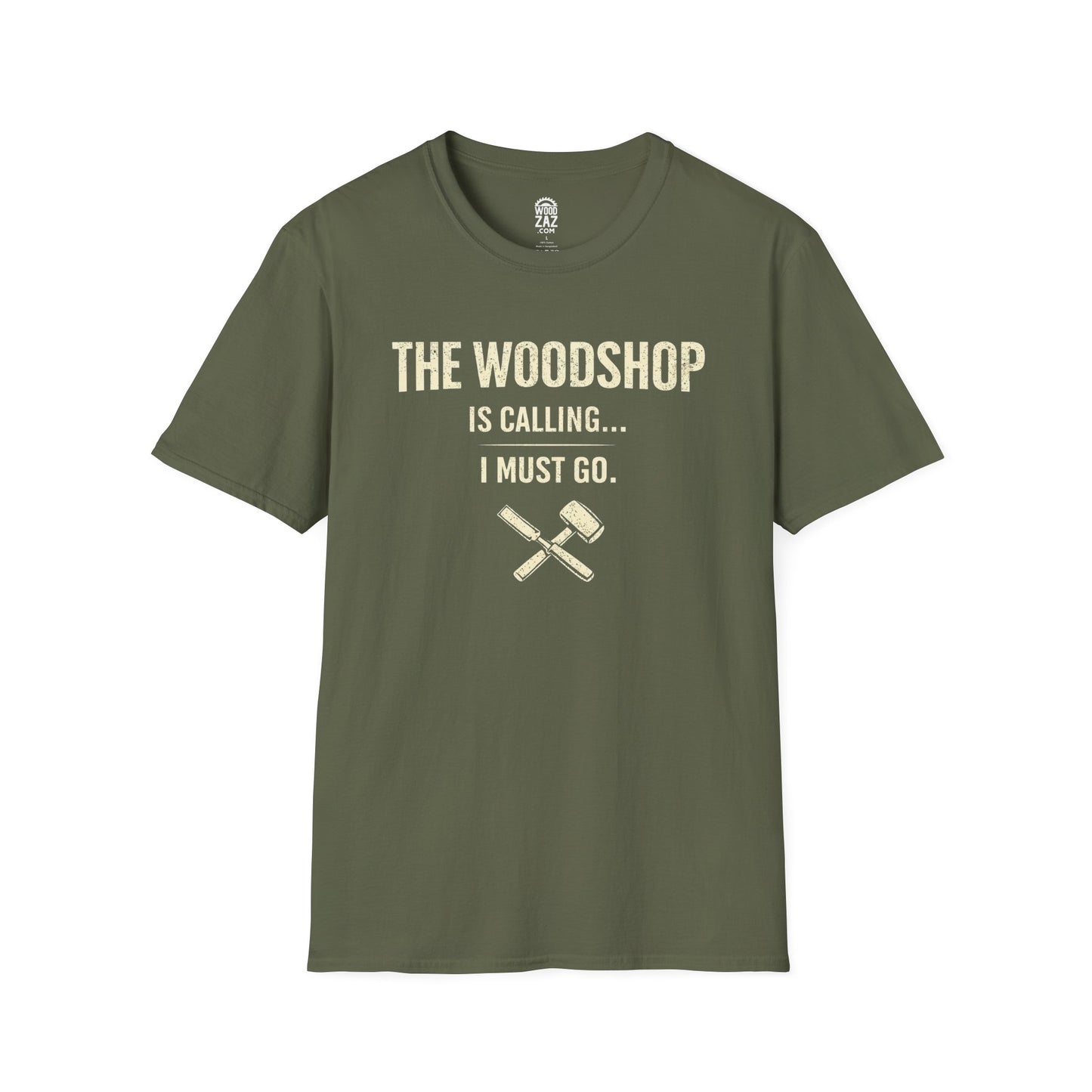 The Woodshop Is Calling T-Shirt — Humorous Woodworking Tee