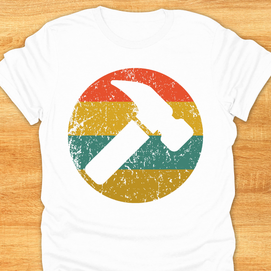 Hammer and Sun Graphic Design t-shirt for Woodworkers and carpenters