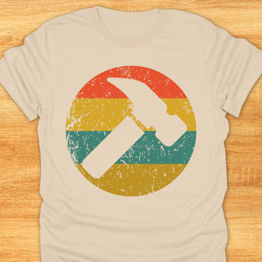Hammer and Sun Graphic Design t-shirt for Woodworkers and carpenters