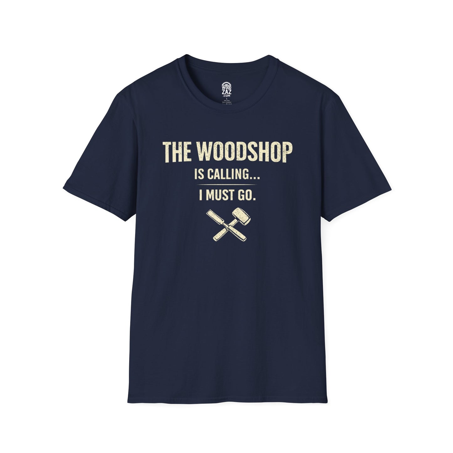The Woodshop Is Calling T-Shirt — Humorous Woodworking Tee