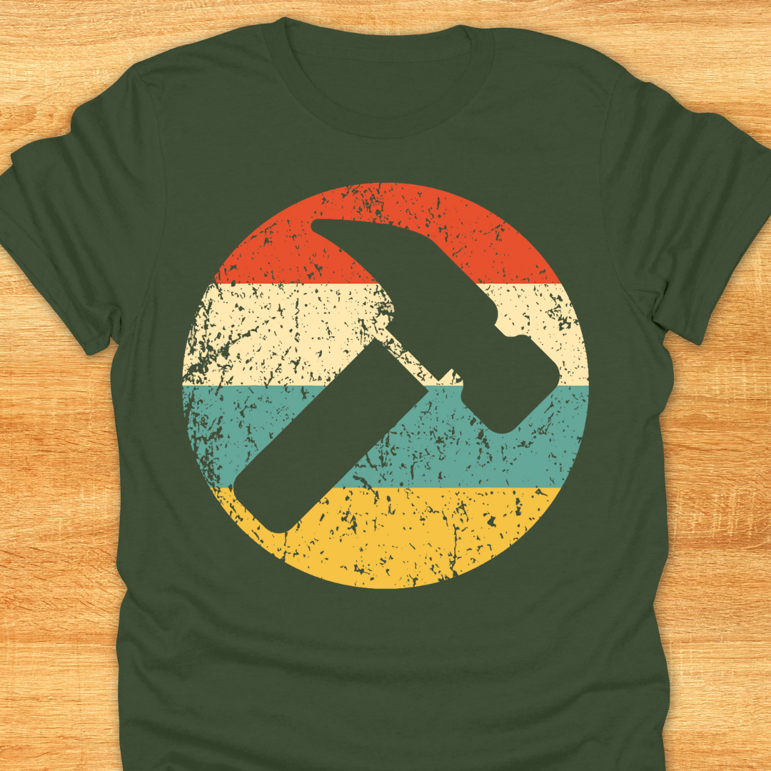 Hammer and Sun Graphic Design t-shirt for Woodworkers and carpenters
