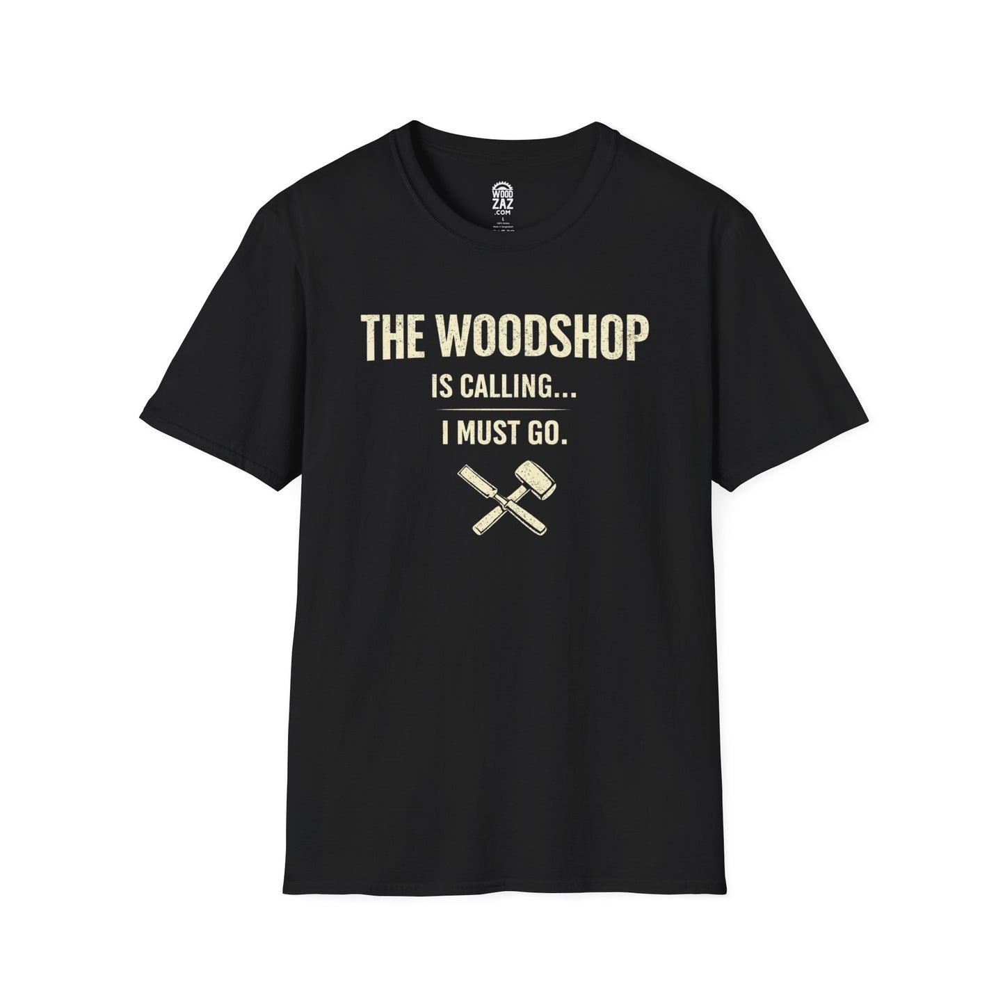 The Woodshop Is Calling T-Shirt — Humorous Woodworking Tee