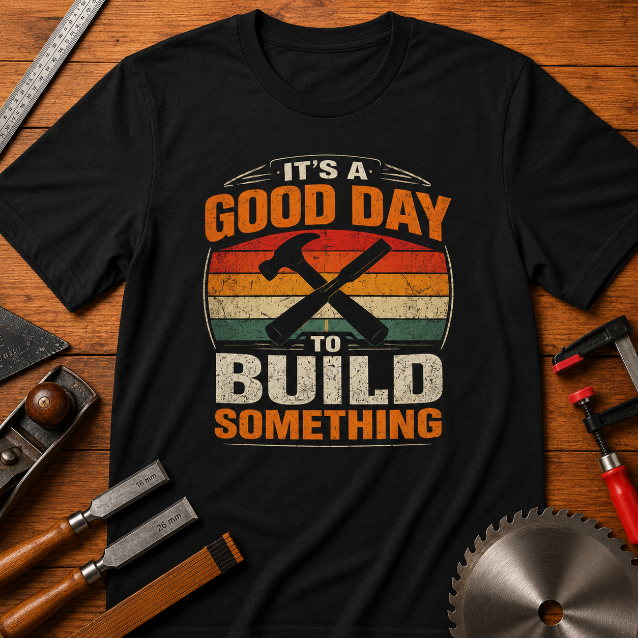 Funny Woodworking T-Shirt — "It's a Good Day to Build Something"