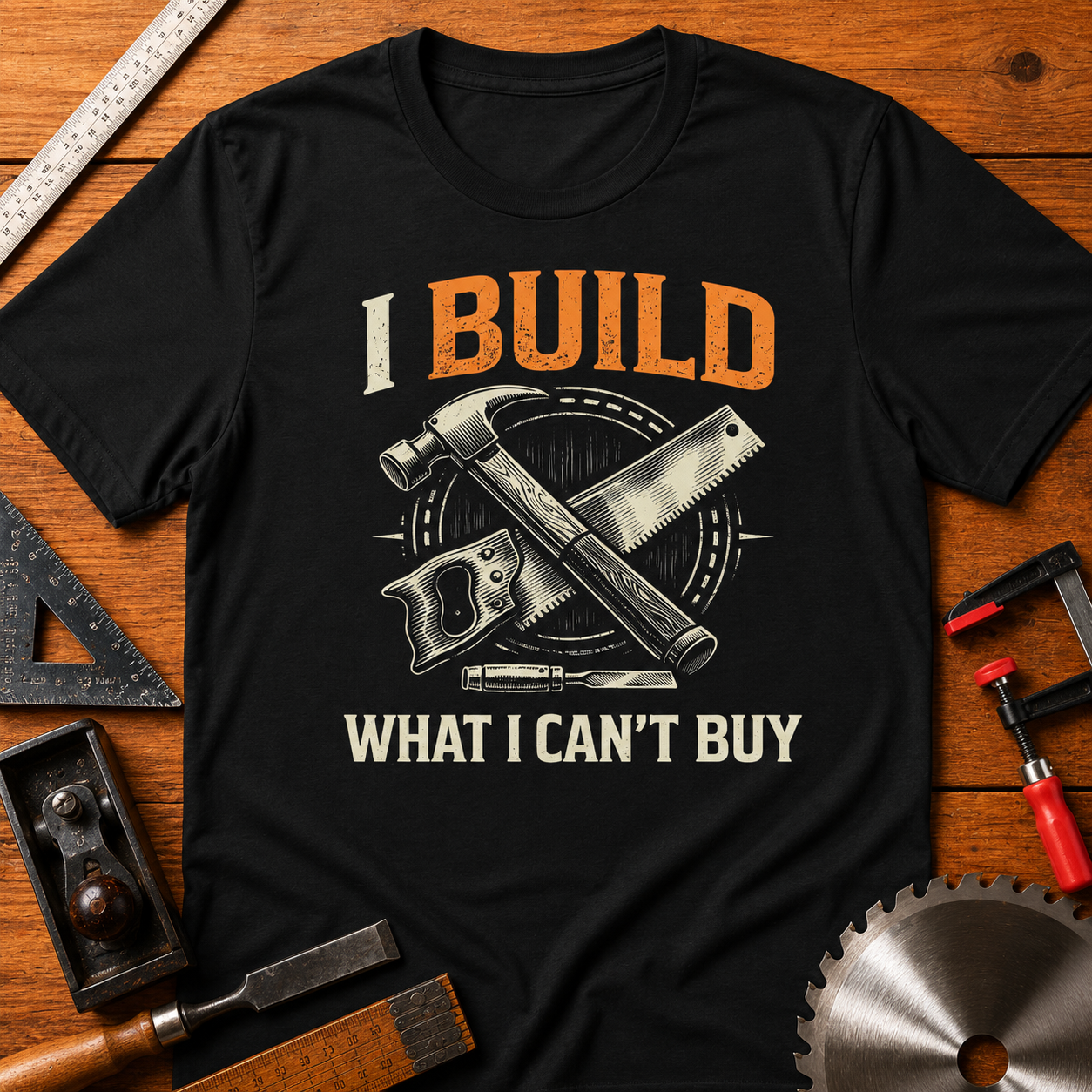 I BUILD WHAT I CAN’T BUY Woodworking T-Shirt