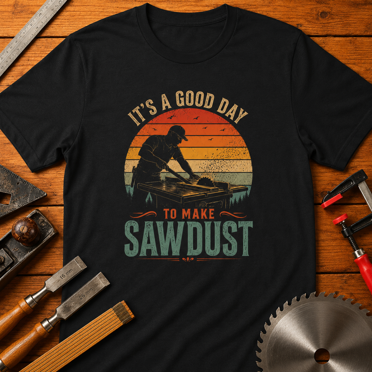 Woodworking T-Shirt — "It’s a Good Day to Make Sawdust" Pride Tee
