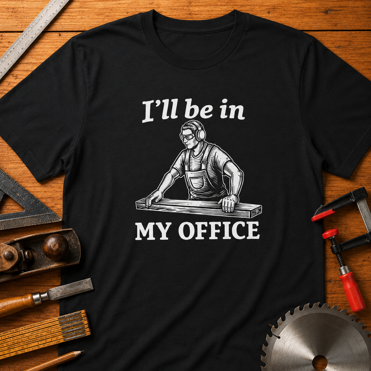 I’ll Be In My Office Funny Woodworking T-Shirt