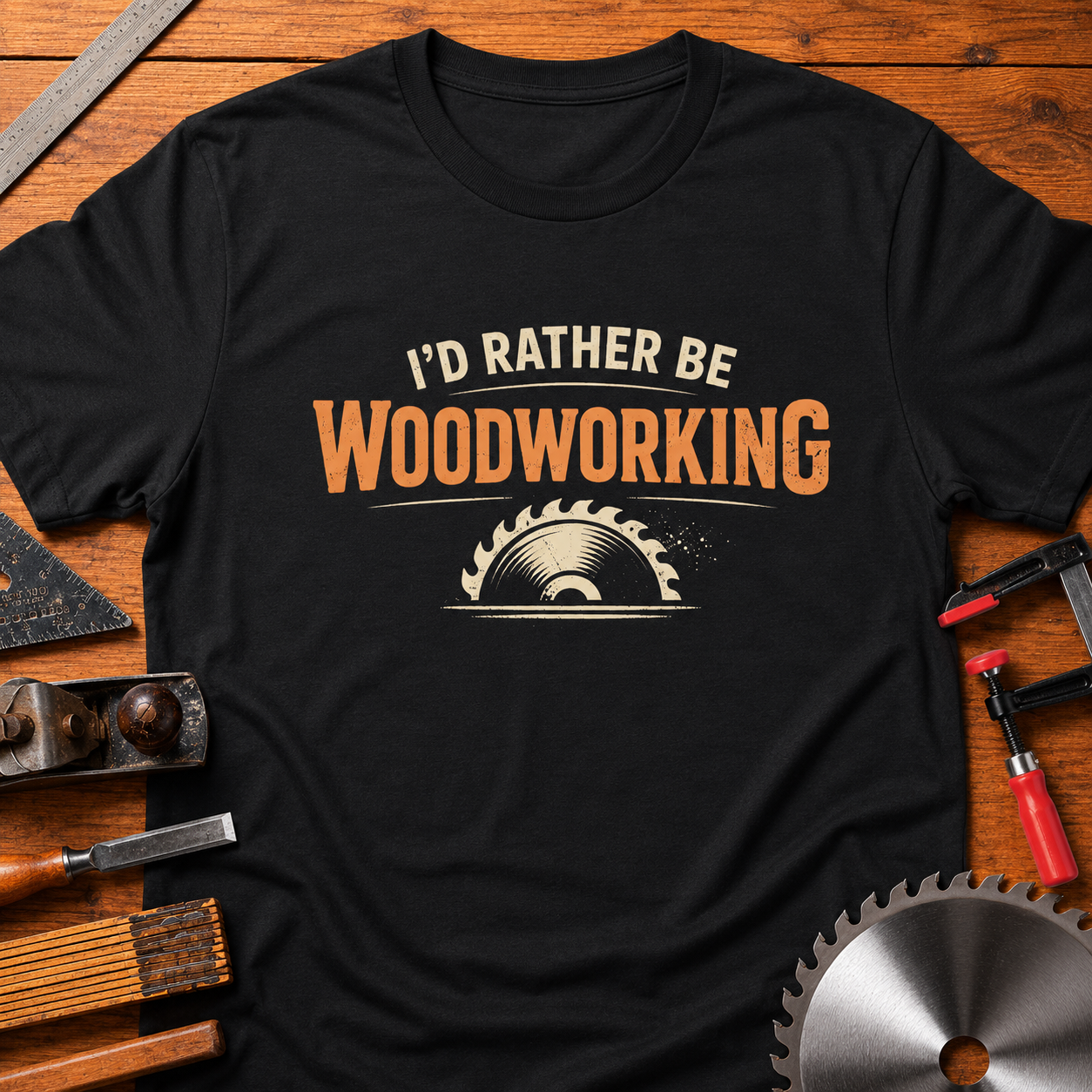 I'd Rather Be Woodworking T-Shirt — Funny Woodworker Tee