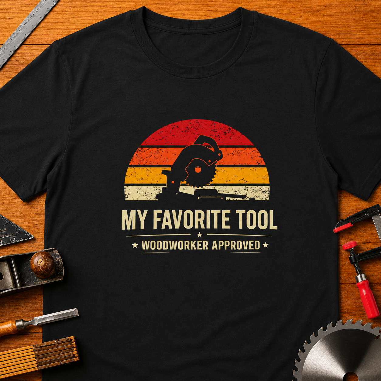 Chop Saw Woodworker T-Shirt — "My Favorite Tool" Woodworking Tee