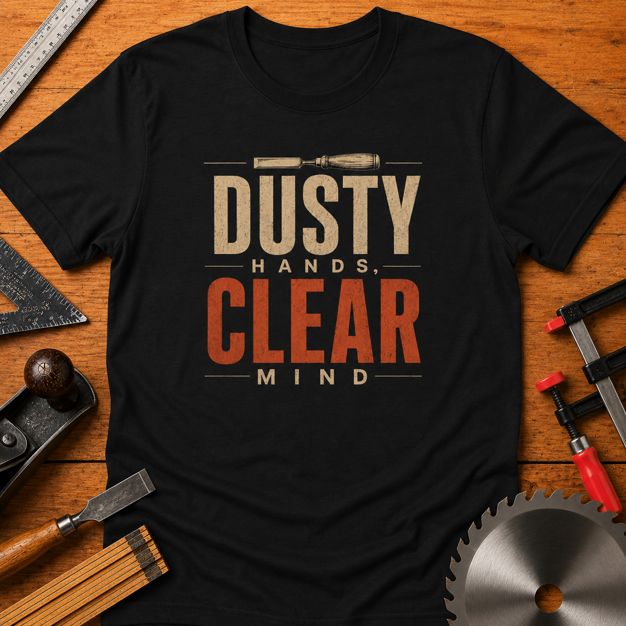 Dusty Hands Clear Mind Woodworking T-Shirt
