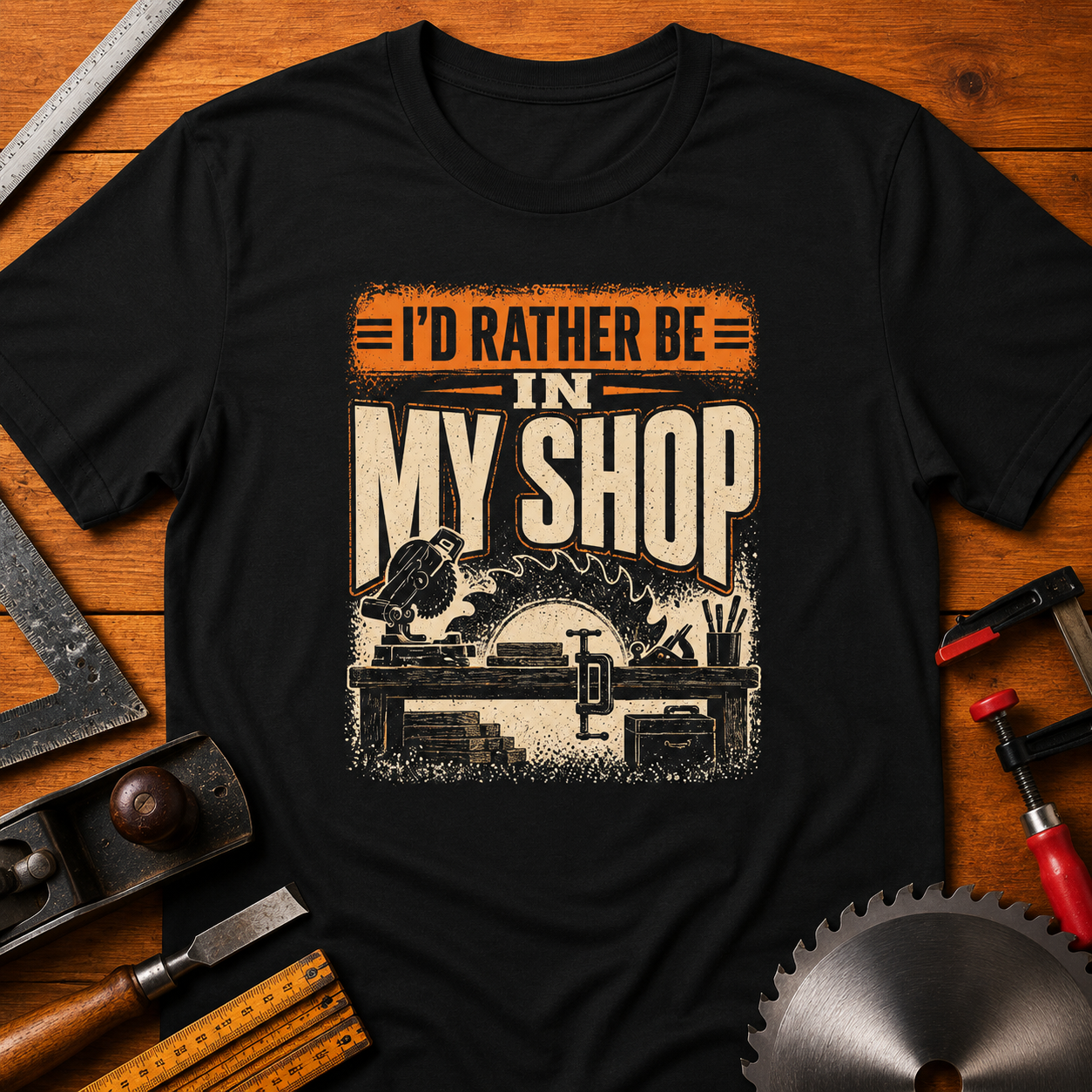 I'd Rather Be In My Shop Woodworking T-Shirt