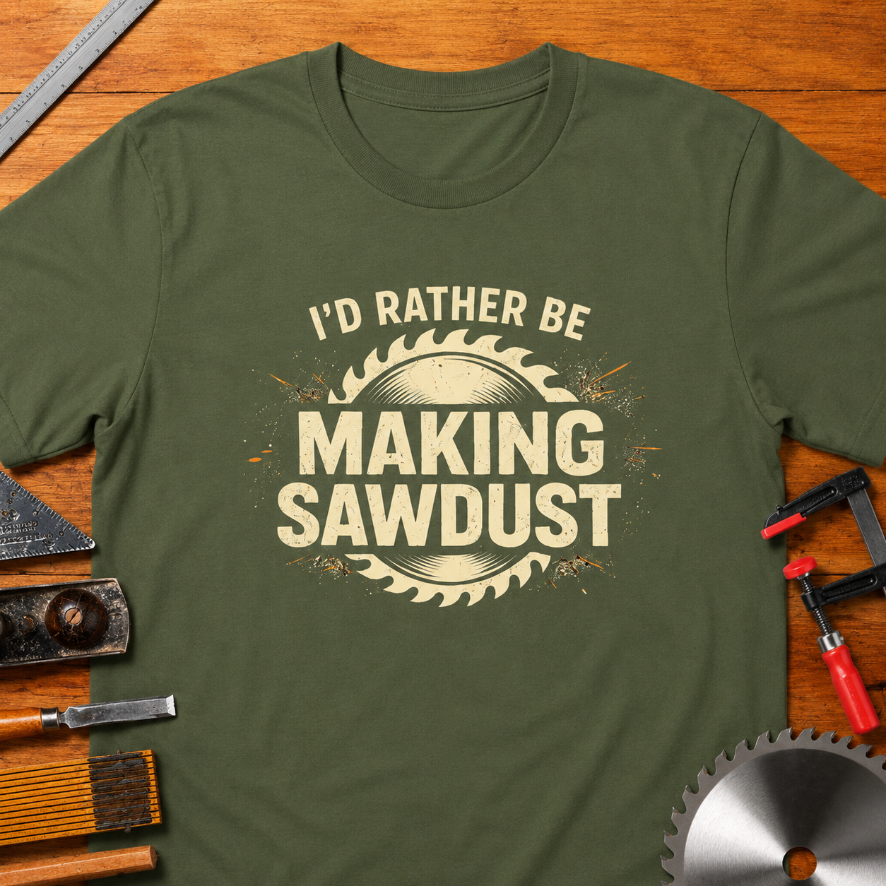 I'd Rather Be Making Sawdust Woodworking T-Shirt