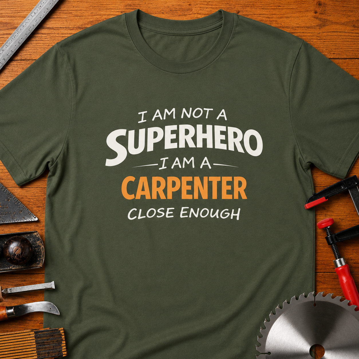 Carpenter T-Shirt — "I’m Not a Superhero, I’m a Carpenter — Close Enough"