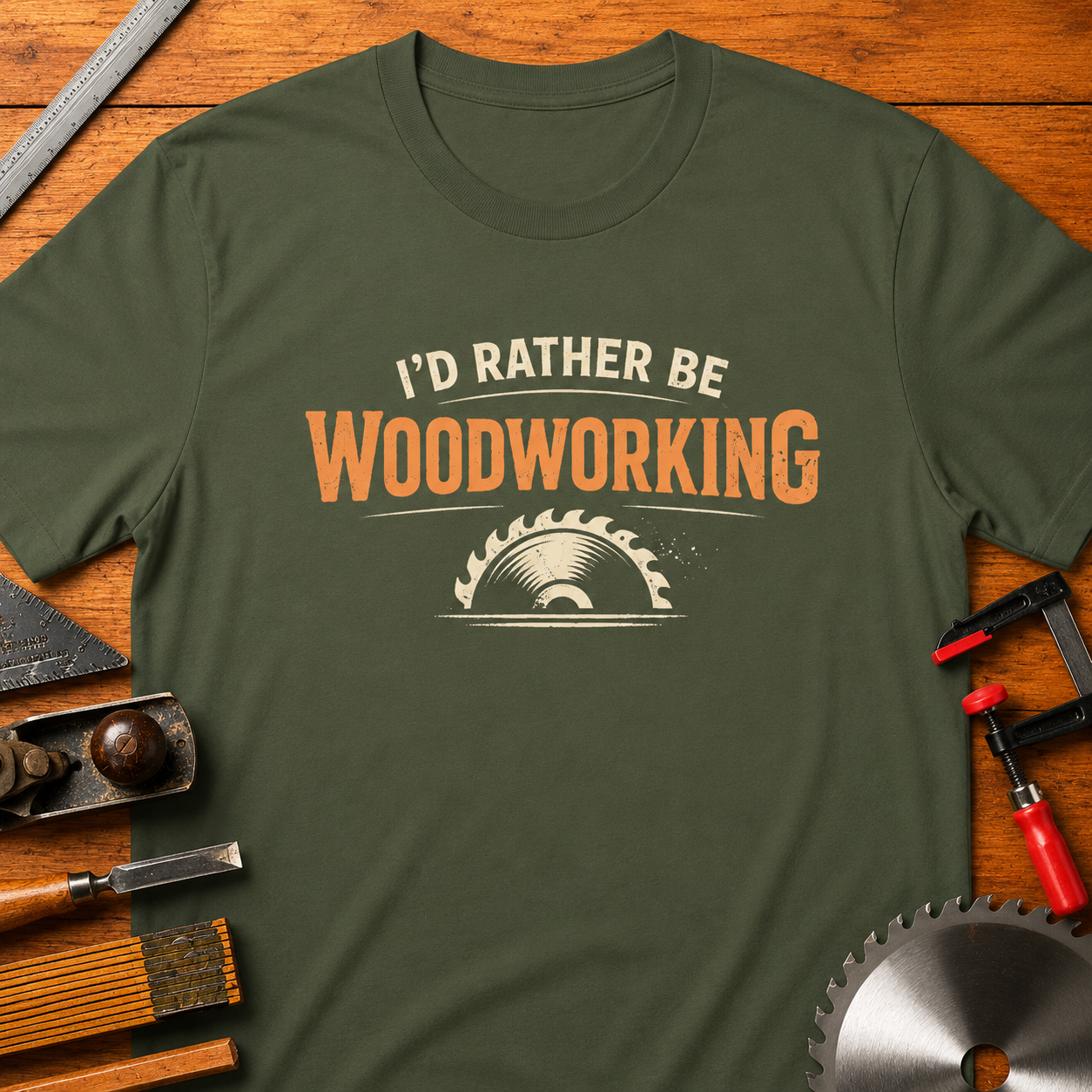 I'd Rather Be Woodworking T-Shirt — Funny Woodworker Tee