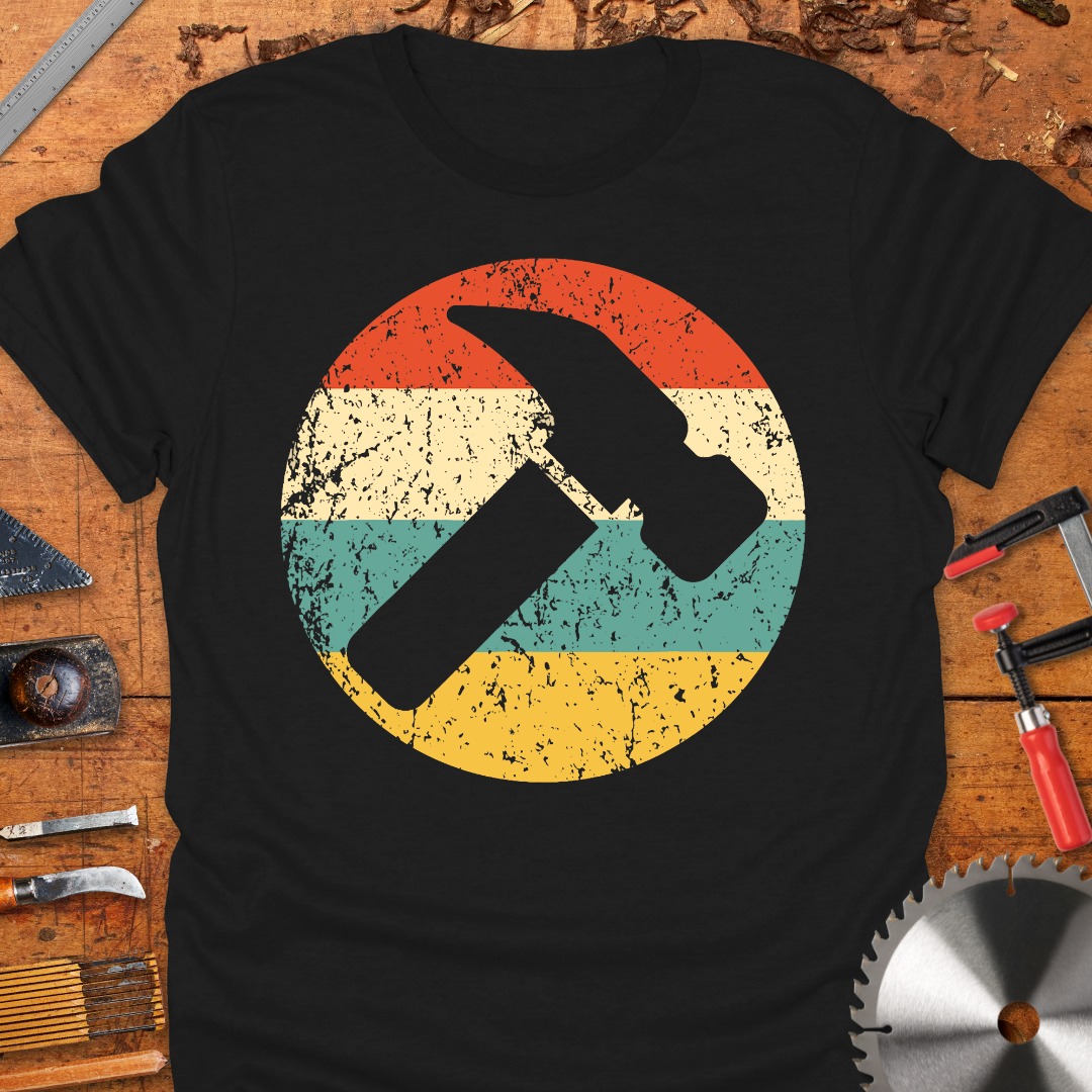 Hammer and Sun Graphic Design t-shirt for Woodworkers and carpenters
