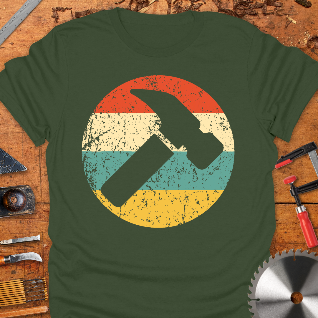 Hammer and Sun Graphic Design t-shirt for Woodworkers and carpenters