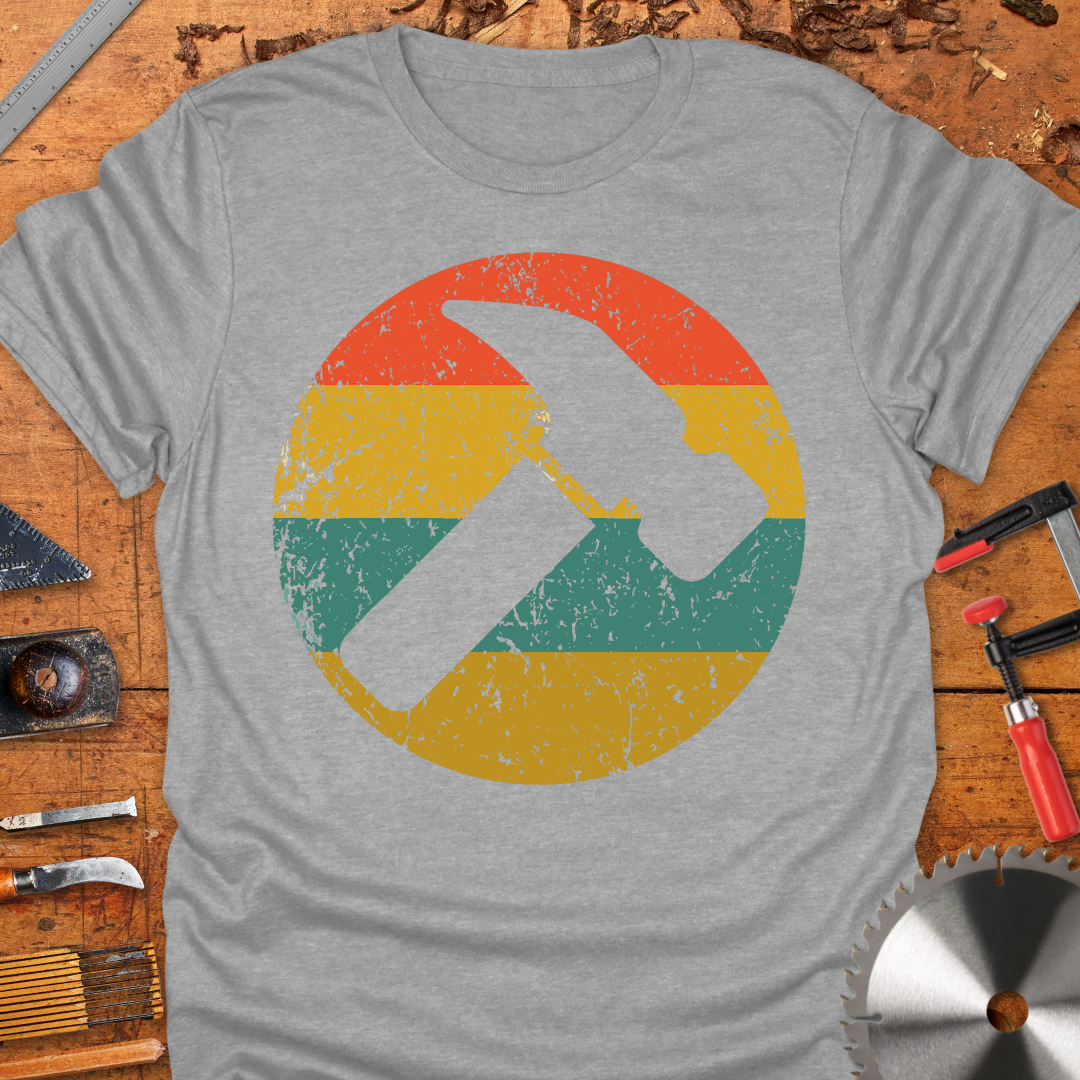 Hammer and Sun Graphic Design t-shirt for Woodworkers and carpenters