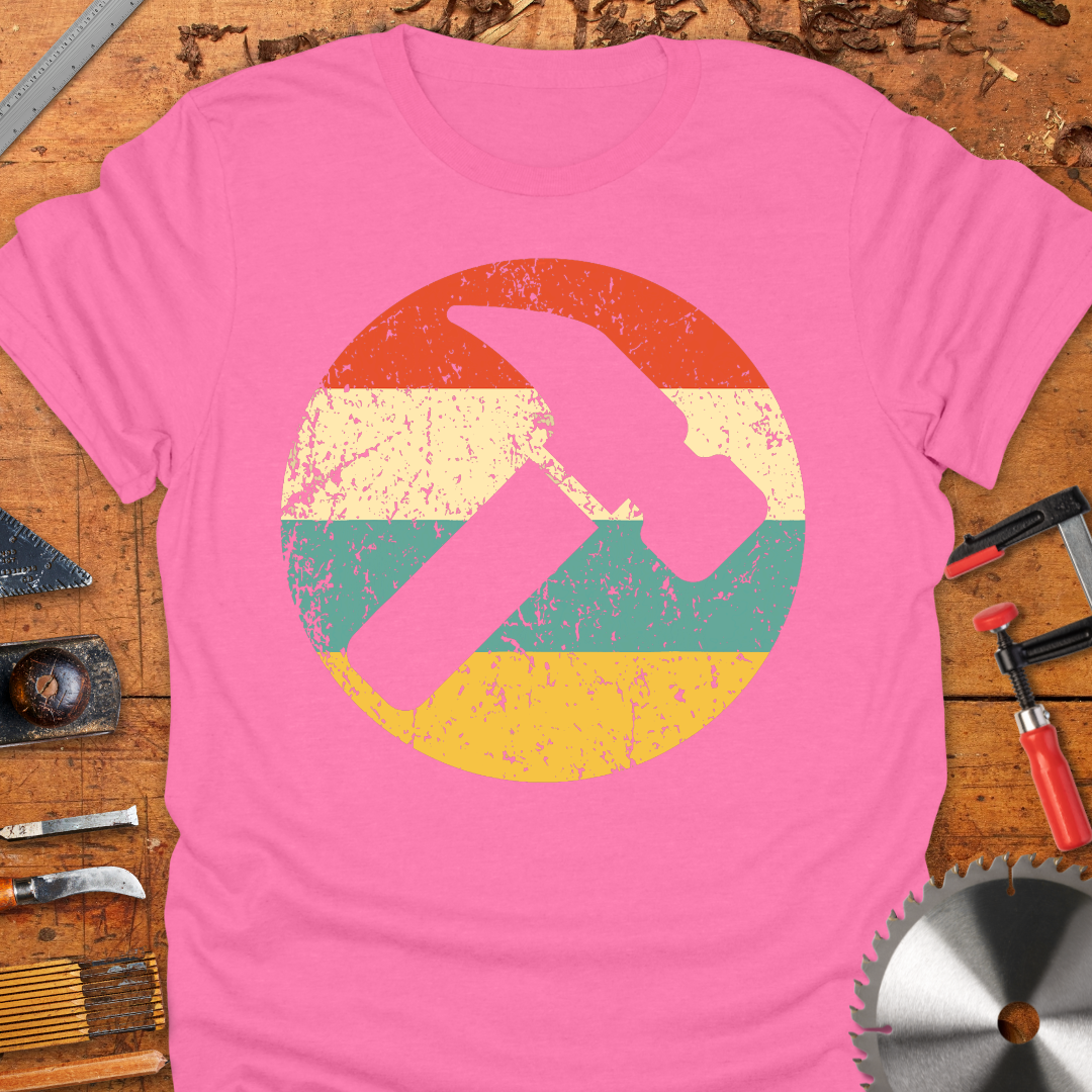 Hammer and Sun Graphic Design t-shirt for Woodworkers and carpenters