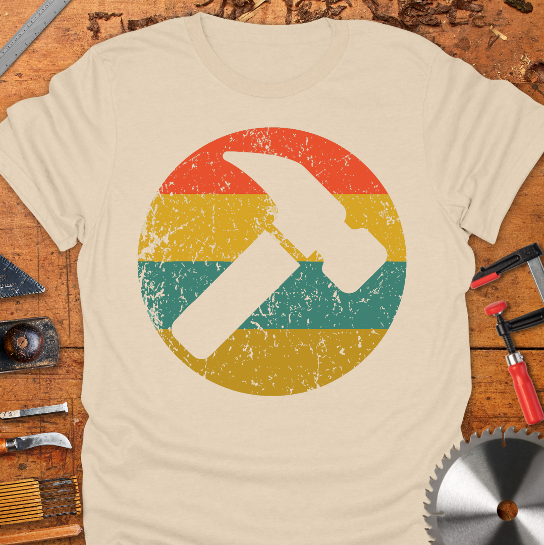 Hammer and Sun Graphic Design t-shirt for Woodworkers and carpenters