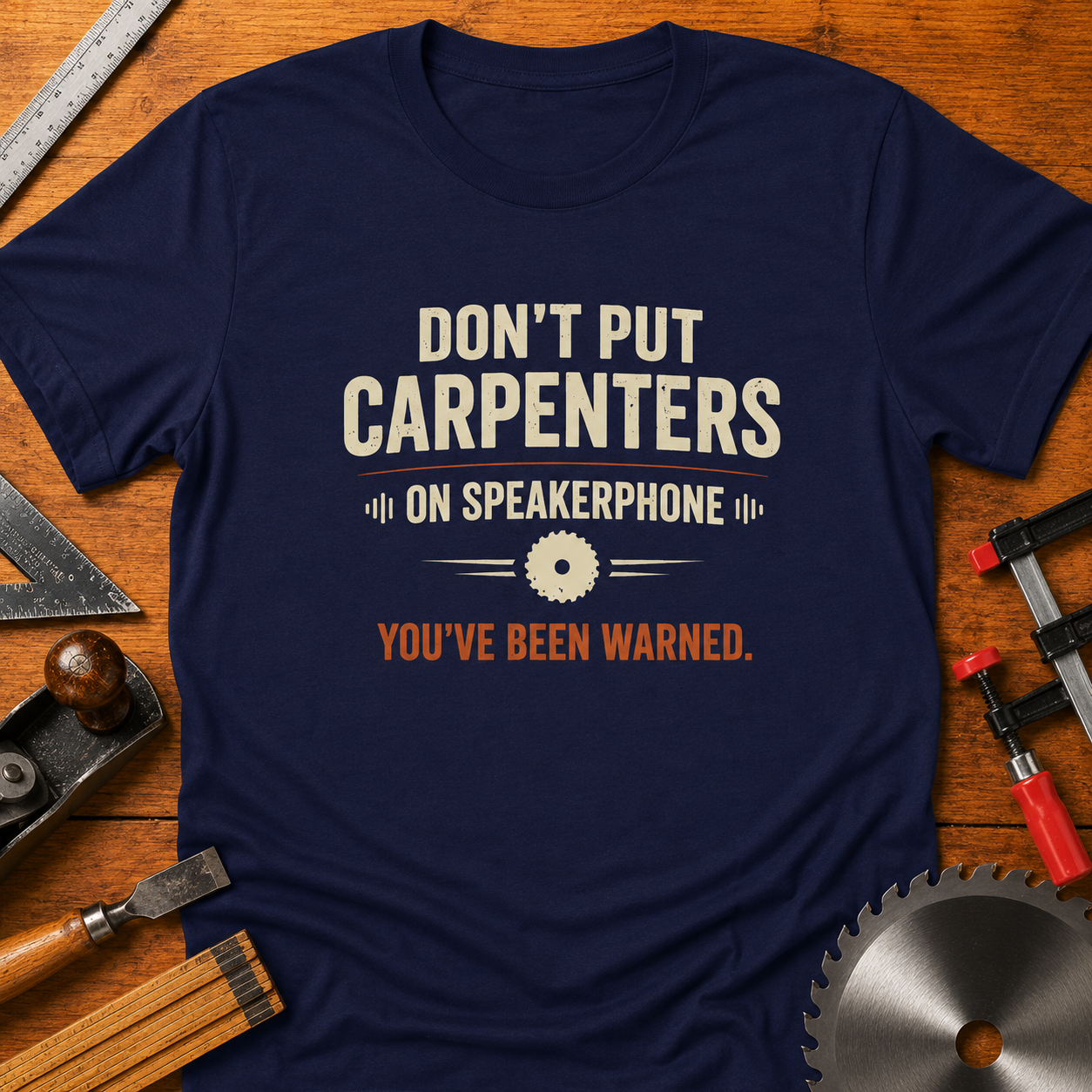 Don't Put Carpenters on Speakerphone T-Shirt — Funny Woodworking Carpenter Shirt