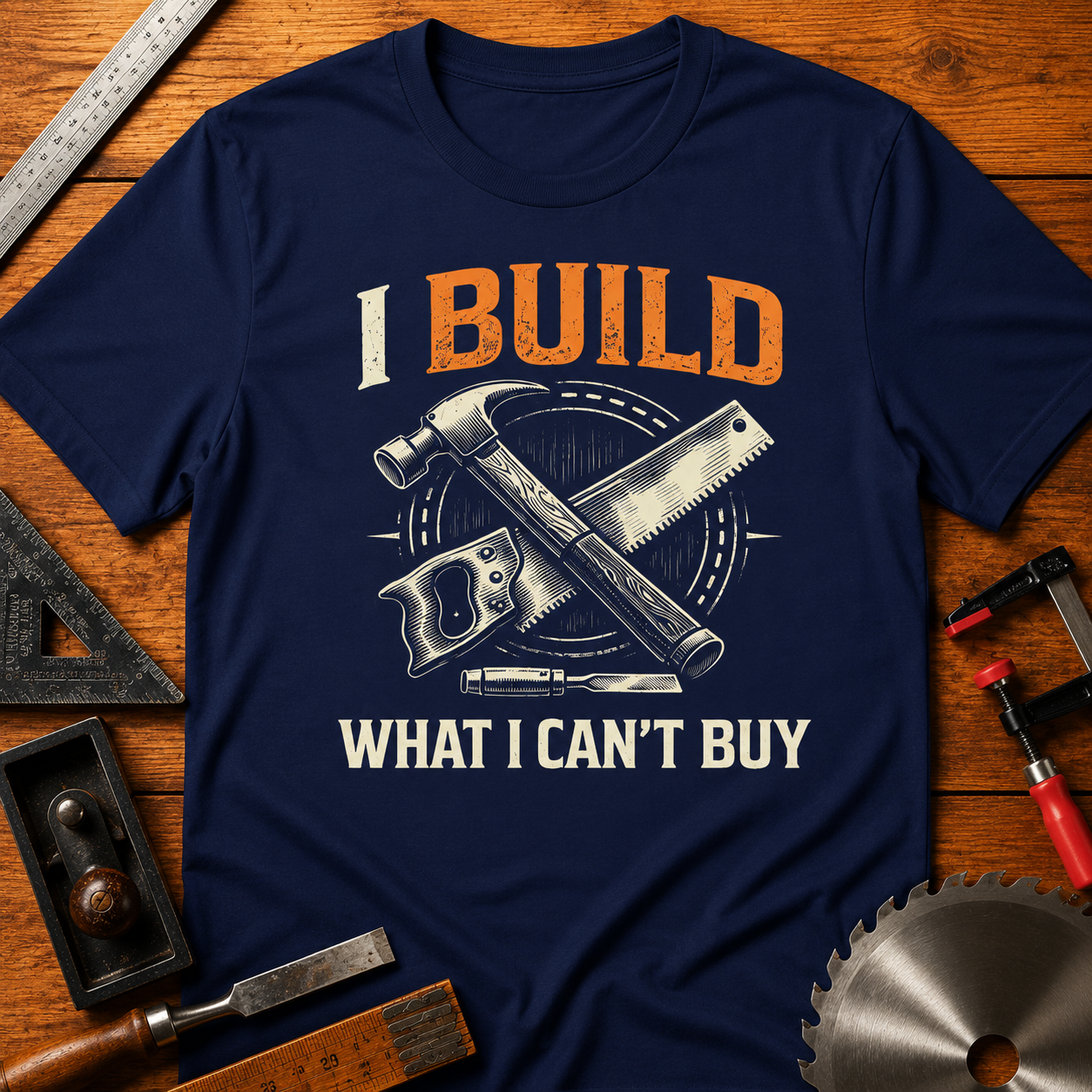I BUILD WHAT I CAN’T BUY Woodworking T-Shirt