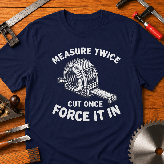 Measure Twice Cut Once – Funny Woodworking T-Shirt