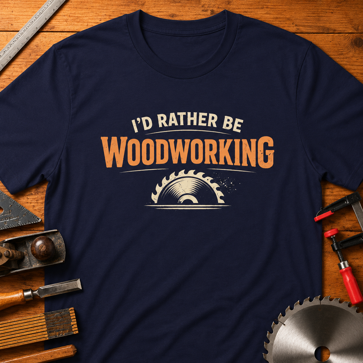 I'd Rather Be Woodworking T-Shirt — Funny Woodworker Tee