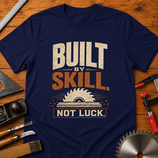Built by Skill, Not Luck Woodworking T-Shirt