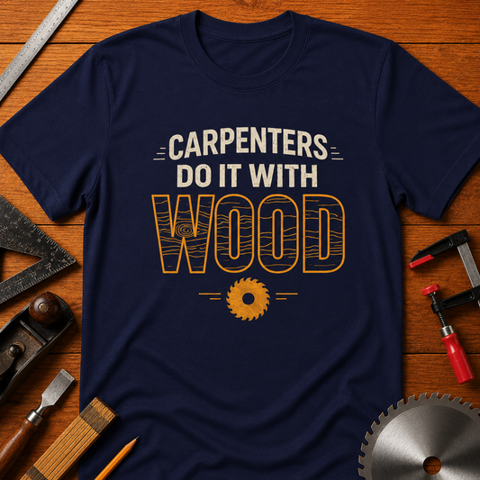 Carpenters Do It With Wood T-Shirt — Funny Woodworking Tee for Carpenters