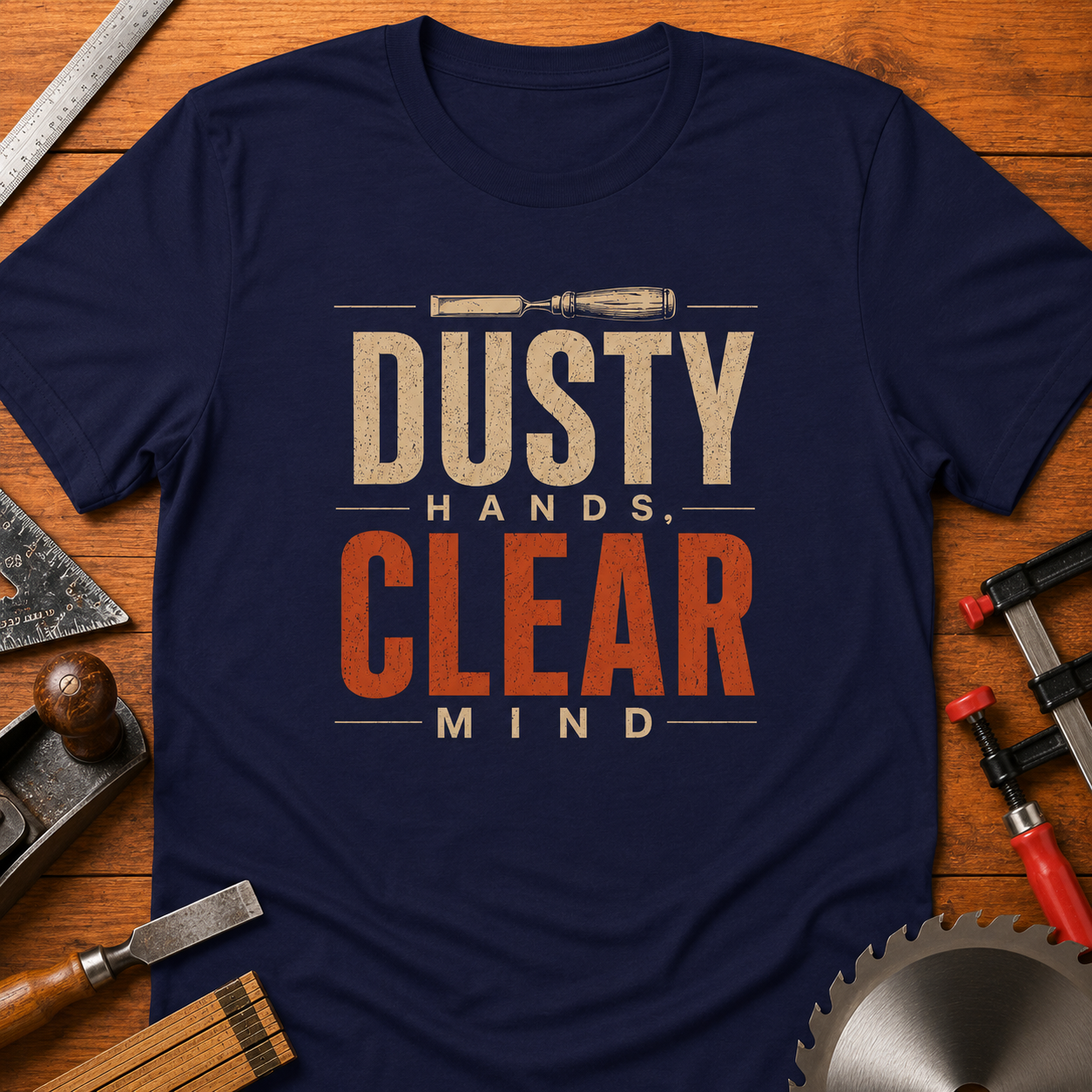 Dusty Hands Clear Mind Woodworking T-Shirt