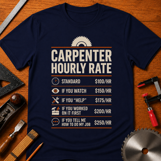 Carpenter Hourly Rate T-Shirt — Funny Woodworking Tee