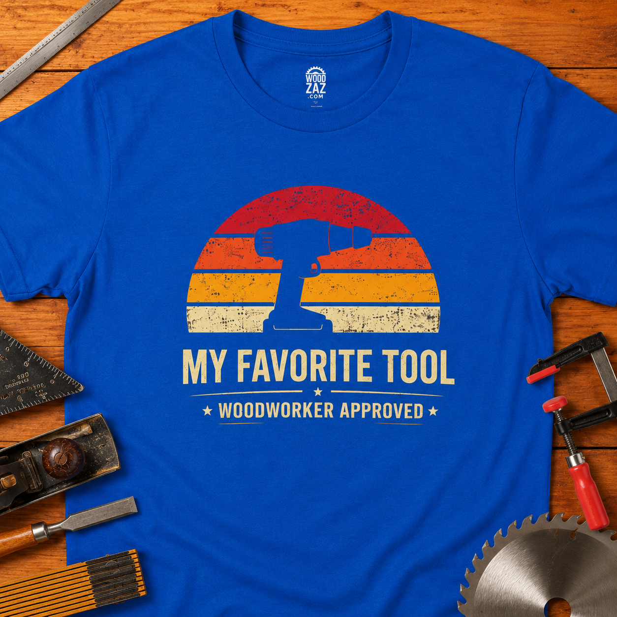 Hand Drill Woodworker T-Shirt — "My Favorite Tool" Woodworking Tee