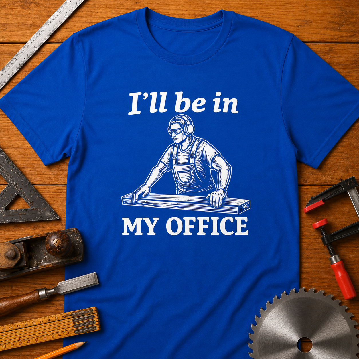 I’ll Be In My Office Funny Woodworking T-Shirt