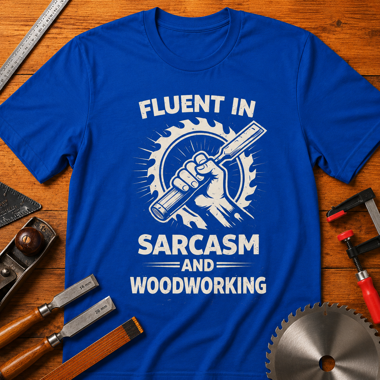 Fluent in Sarcasm and Woodworking T-Shirt