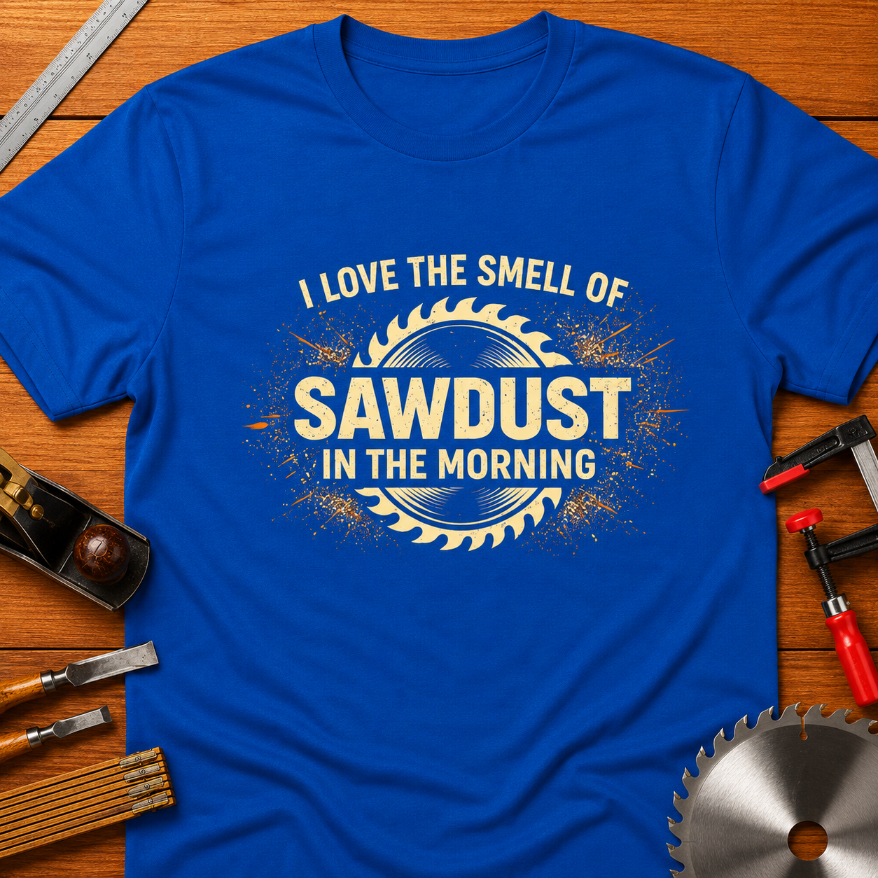 I Love the Smell of Sawdust in the Morning T-Shirt — Funny Woodworking Tee