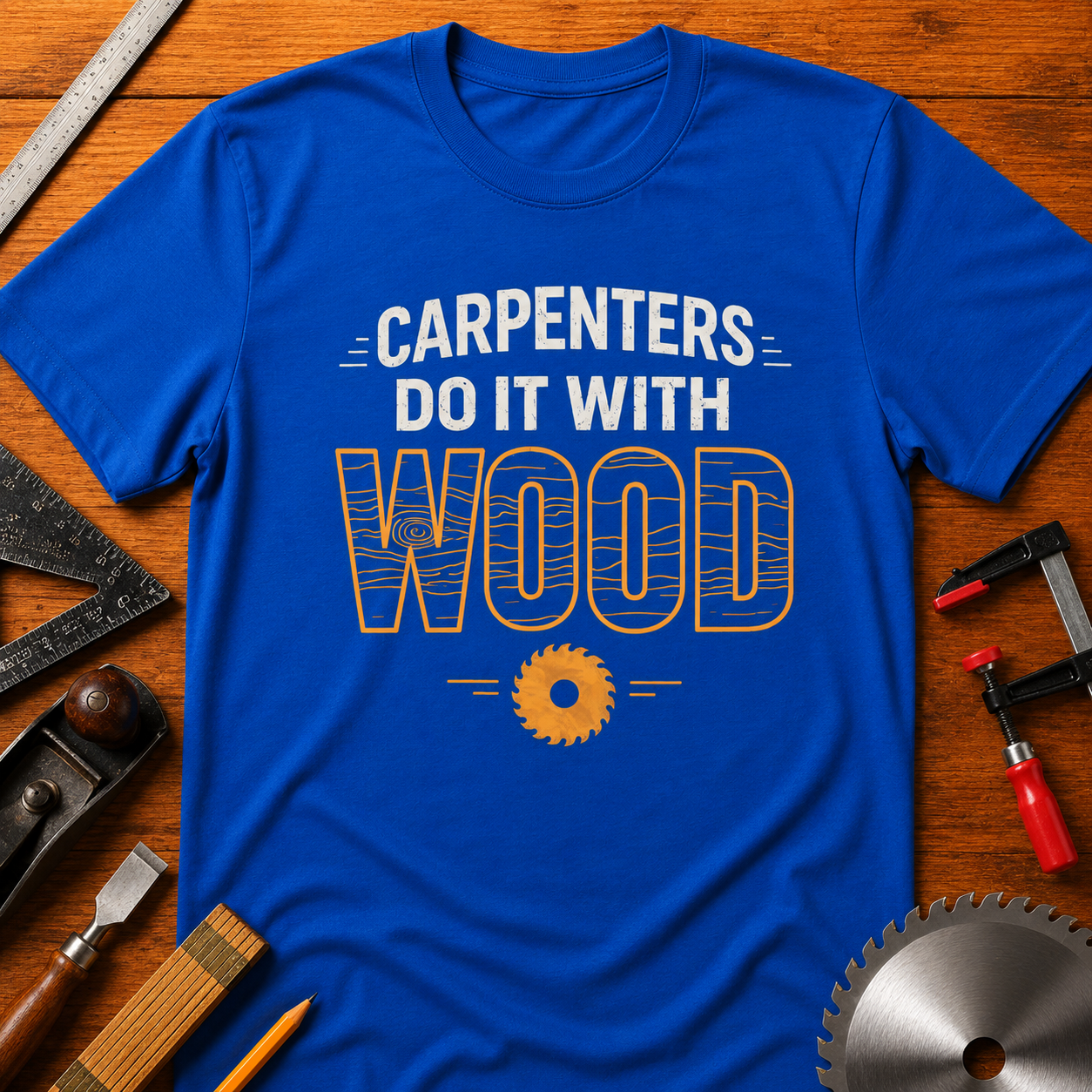 Carpenters Do It With Wood T-Shirt — Funny Woodworking Tee for Carpenters